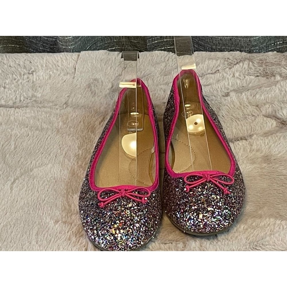 ⭐️⭐️Cat & Jack Girls Youth Kids Genice Silver/Pastel Glitter Slip On Ballet Flat